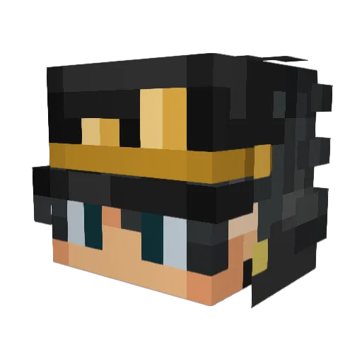 Jiafie Minecraft avatar head, 3D render