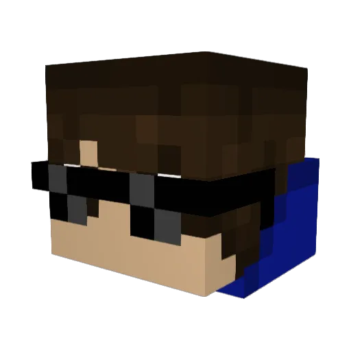 JiahaoW Minecraft avatar head, 3D render