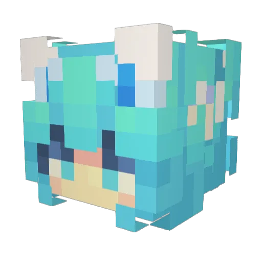 JiangAngela Minecraft avatar head, 3D render