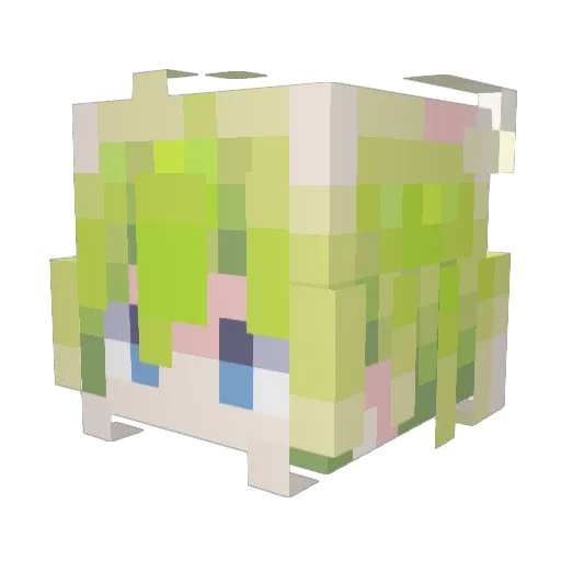 JiangHuHu Minecraft avatar head, 3D render