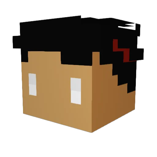 JiangTzuo Minecraft avatar head, 3D render