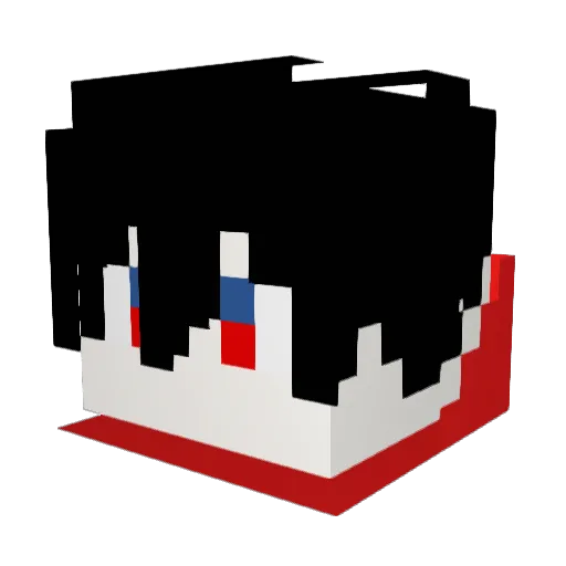 Jiangk Minecraft avatar head, 3D render