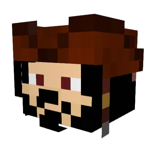 Jiangshiiii Minecraft avatar head, 3D render