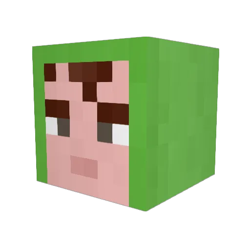 Jiawn Minecraft avatar head, 3D render