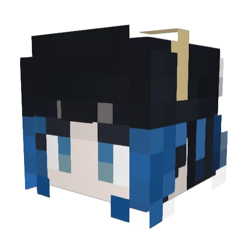 JibCha Minecraft avatar head, 3D render
