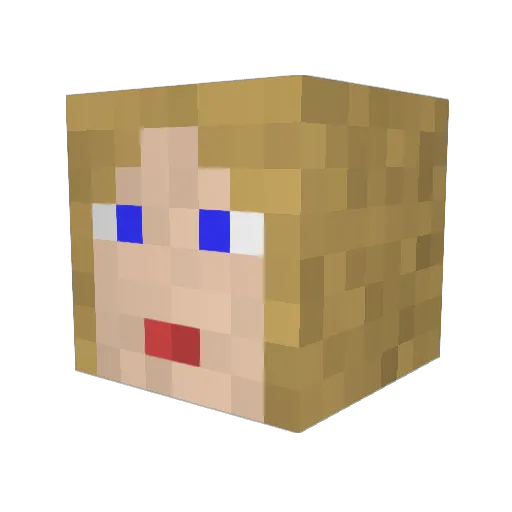 JibJabJill Minecraft avatar head, 3D render