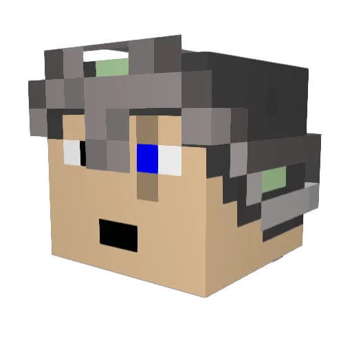 JibberSeven Minecraft avatar head, 3D render