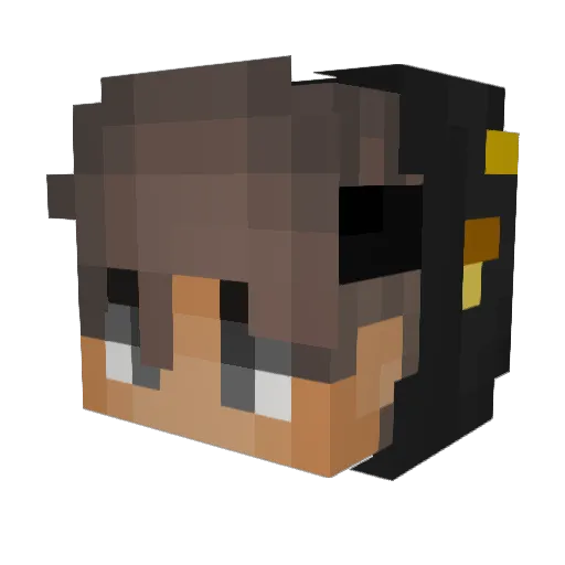 Jibboss Minecraft avatar head, 3D render