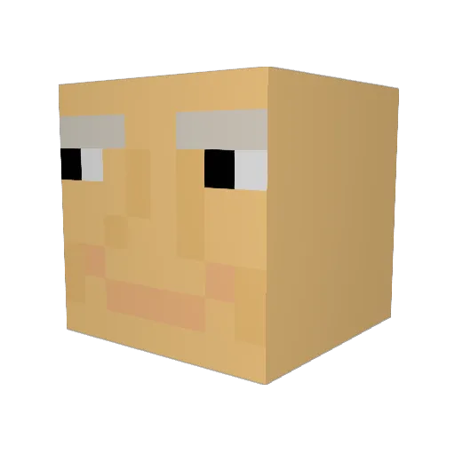 Jibbywibbys Minecraft avatar head, 3D render