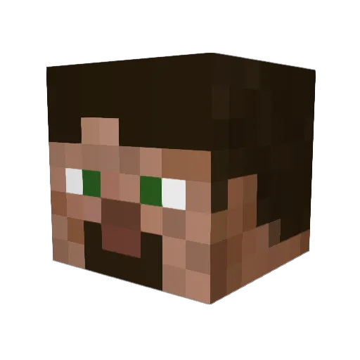 Jibdvx Minecraft avatar head, 3D render