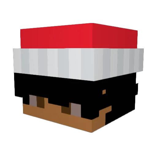 Jibin_ Minecraft avatar head, 3D render