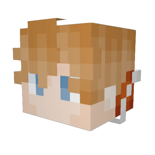 Jibs3 Minecraft avatar head, 3D render
