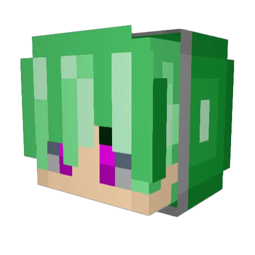 JibunTakai Minecraft avatar head, 3D render