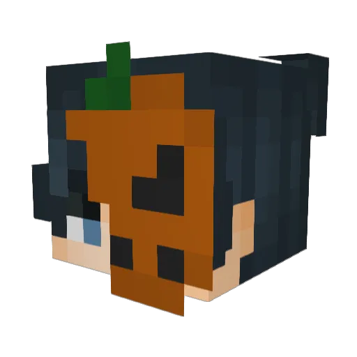 Jidolera Minecraft avatar head, 3D render
