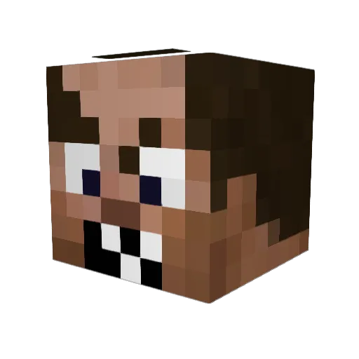 Jielpe Minecraft avatar head, 3D render
