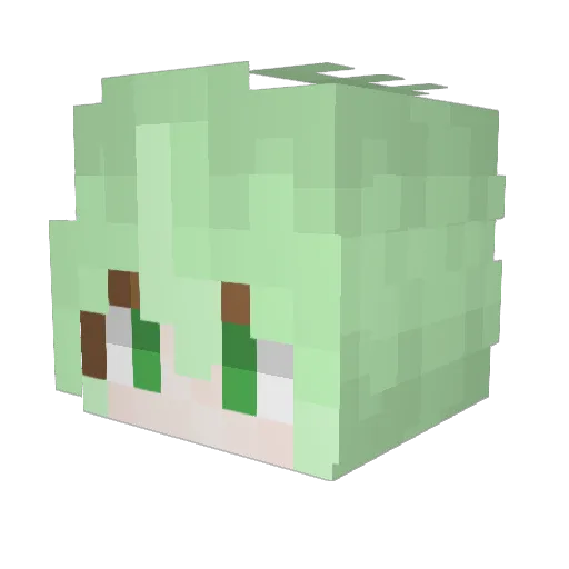 Jieluuuuu Minecraft avatar head, 3D render