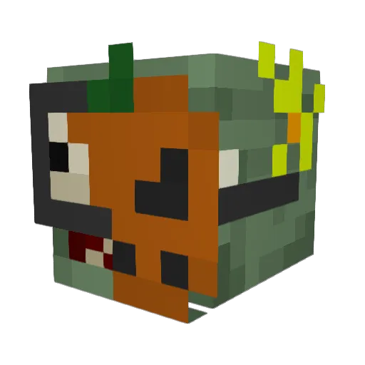 Jieyis Minecraft avatar head, 3D render