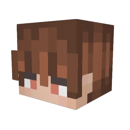JiffyWu Minecraft avatar head, 3D render