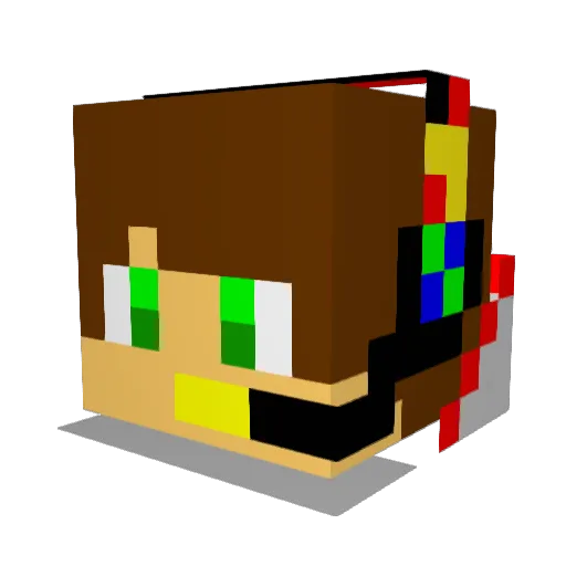 Jiggermaster Minecraft avatar head, 3D render