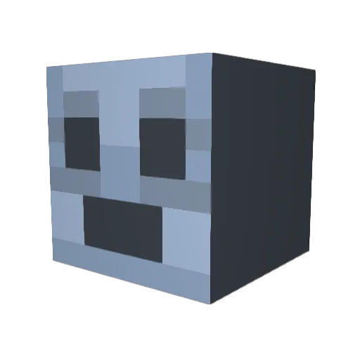 JiggleBits Minecraft avatar head, 3D render