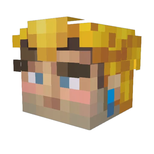 JigglesWhenPoked Minecraft avatar head, 3D render