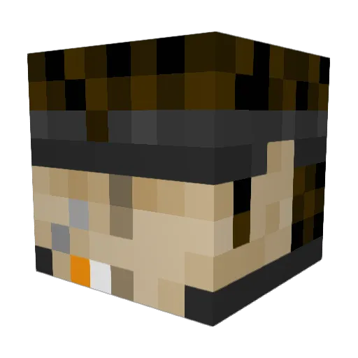 Jigokuro Minecraft avatar head, 3D render