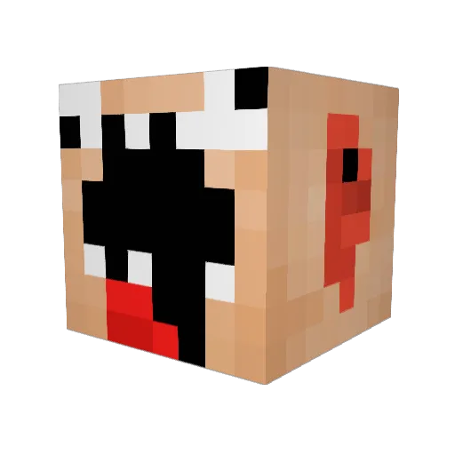 Jigsoh Minecraft avatar head, 3D render