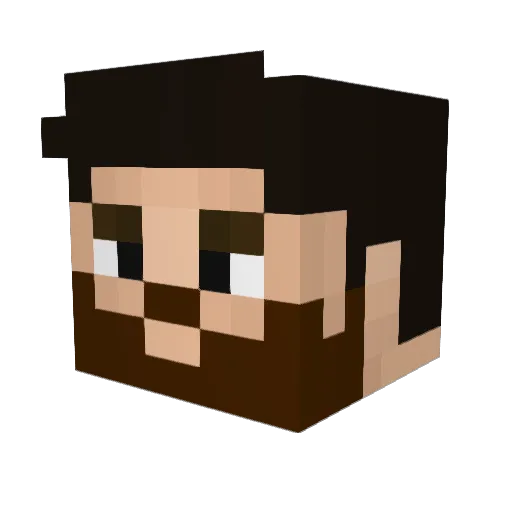 Jigxku Minecraft avatar head, 3D render
