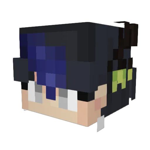 Jiikan_ Minecraft avatar head, 3D render