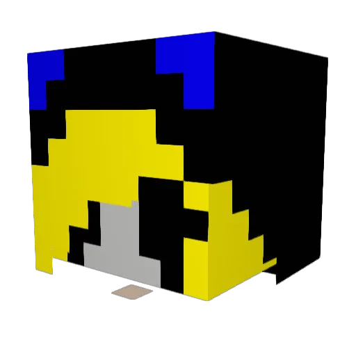 Jiineta Minecraft avatar head, 3D render