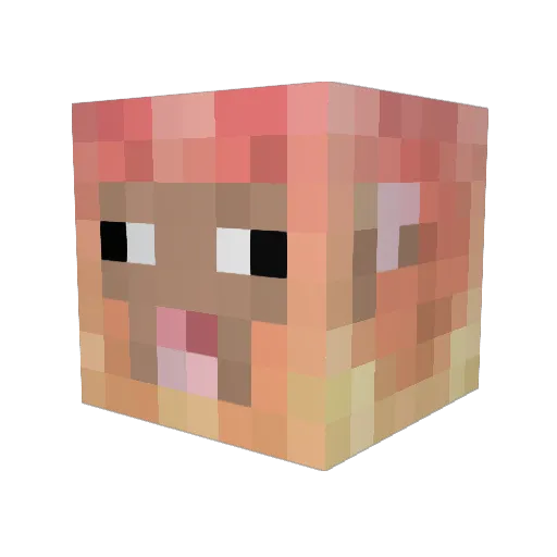 Jiinkie Minecraft avatar head, 3D render
