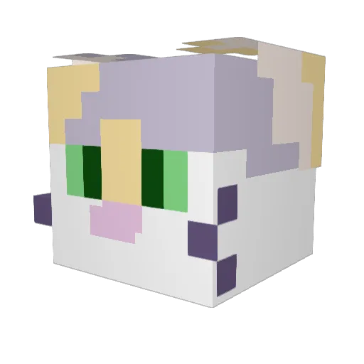 Jiirah Minecraft avatar head, 3D render