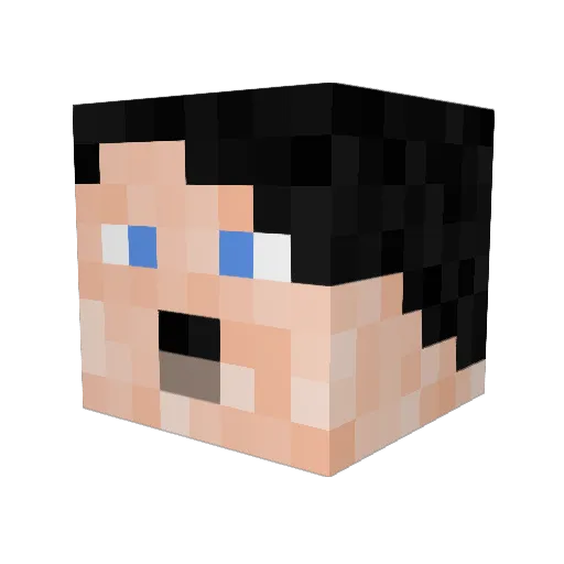 Jiklz Minecraft avatar head, 3D render