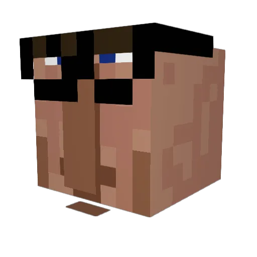 Jikmed Minecraft avatar head, 3D render
