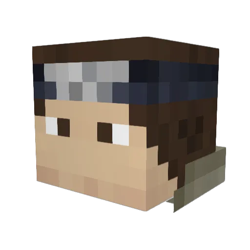 Jikodai Minecraft avatar head, 3D render