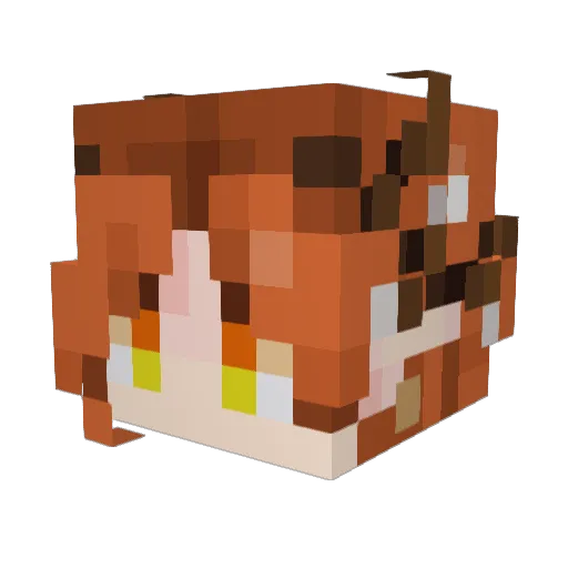 Jikoshi Minecraft avatar head, 3D render