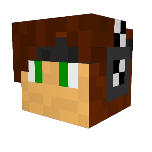 Jikyurs Minecraft avatar head, 3D render