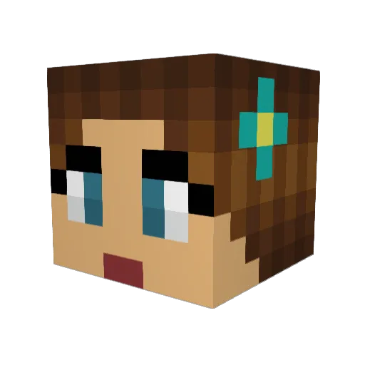 Jil_Da Minecraft avatar head, 3D render