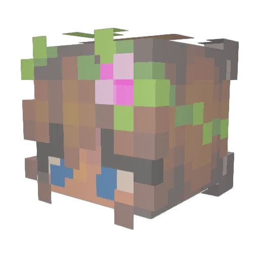 Jilana Minecraft avatar head, 3D render