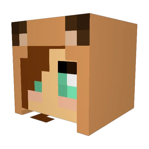 Jilfred Minecraft avatar head, 3D render