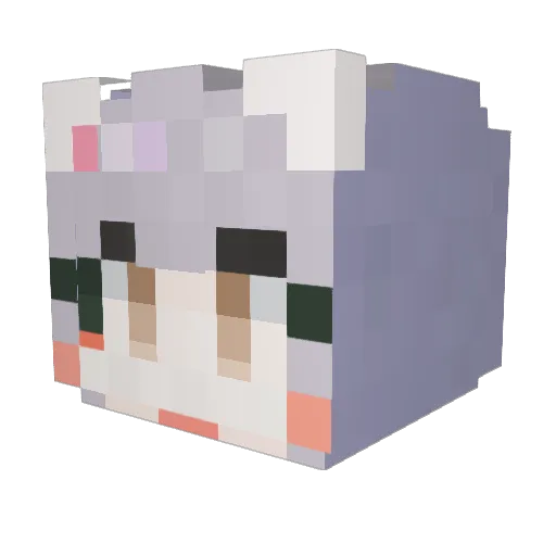 Jillwuuu Minecraft avatar head, 3D render