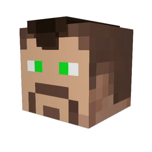 JimRoss Minecraft avatar head, 3D render