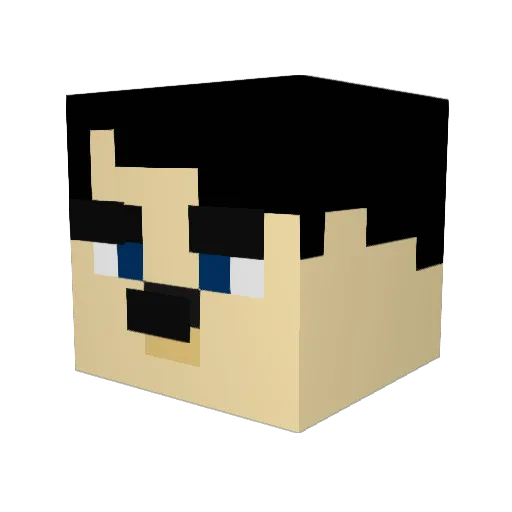 Jimelim Minecraft avatar head, 3D render