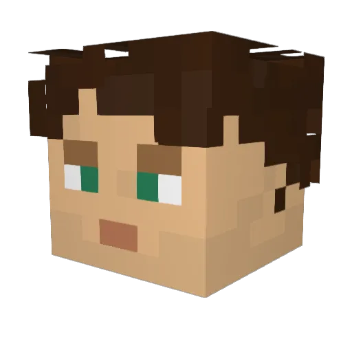 Jimili0n Minecraft avatar head, 3D render