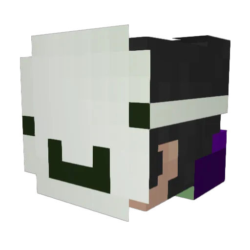 Jimin_2_ Minecraft avatar head, 3D render