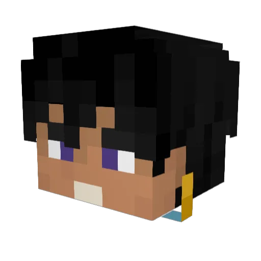Jiminnn Minecraft avatar head, 3D render