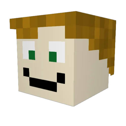 Jimmaphy Minecraft avatar head, 3D render