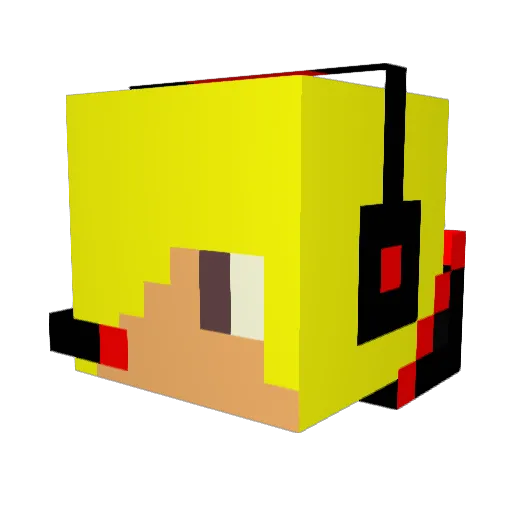 Jimmy_Level Minecraft avatar head, 3D render