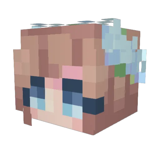 Jimshie Minecraft avatar head, 3D render