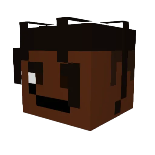 Jimullah Minecraft avatar head, 3D render